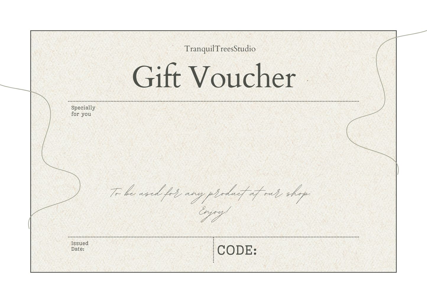 Tranquil Trees Studio Gift Card