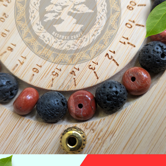 Red Jasper & Lava Stone Bracelet – Grounding Healing Beads – Black Lava Rock & Red Jasper Energy Jewelry for Men & Women