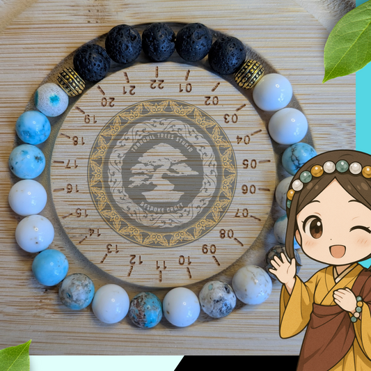 Handmade Bracelet – Lava Stone & Natural Howlite Beads with Gold Accents