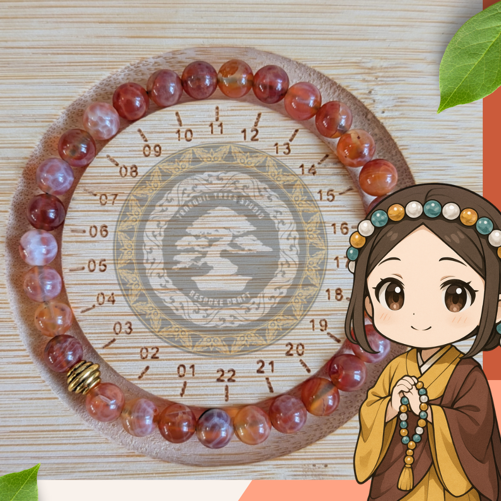 Fire Crackle Agate Bracelet – Handmade Healing Crystal Jewelry – Red Agate Energy Beads with Gold Accents for Men & Women